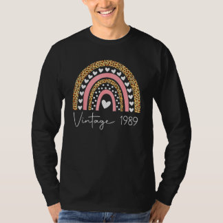 33:e födelsedagen Vintage 1989 Regnbåge födelsedag T Shirt