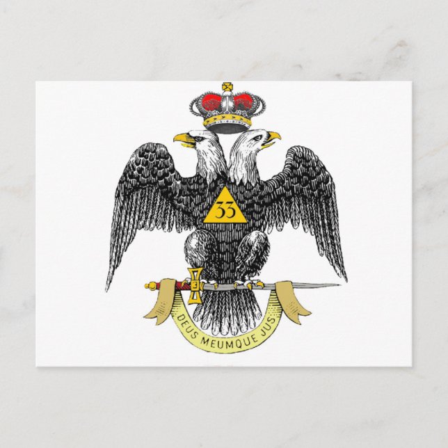 33:e grader Scottish Rite Black Eagle Vykort (Framsida)