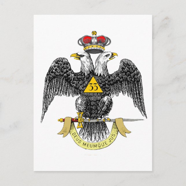 33:e grader Scottish Rite Black Eagle Vykort (Framsida)