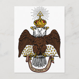 33:e grader Scottish Rite Brown Eagle Vykort