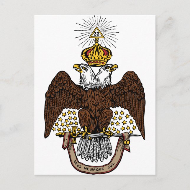 33:e grader Scottish Rite Brown Eagle Vykort (Framsida)