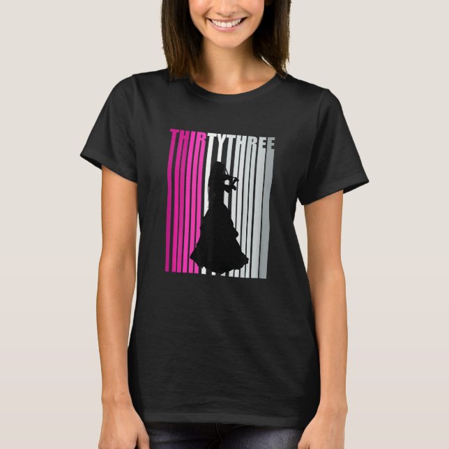 33:e Violin Player Birthday Violinist T Shirt (Framsida)