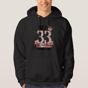 33 & Fantastisk I Rose Och Vit Party Grupp Candid Hoodie