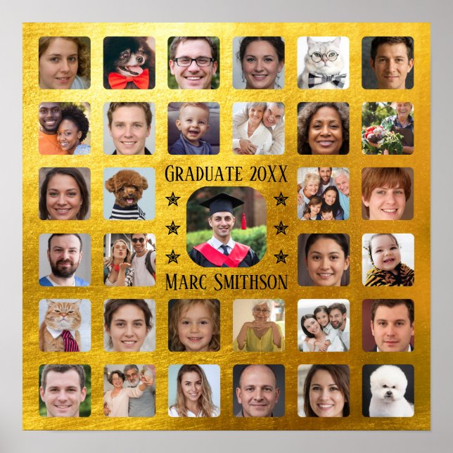 33 foton för att anpassa Studentfestens kvadrat Poster (Framsidan)