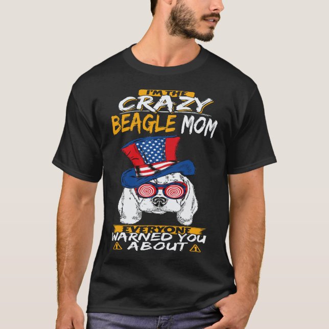 33 Jag är den galna Beagle-mamman Beagle T Shirt (Framsida)