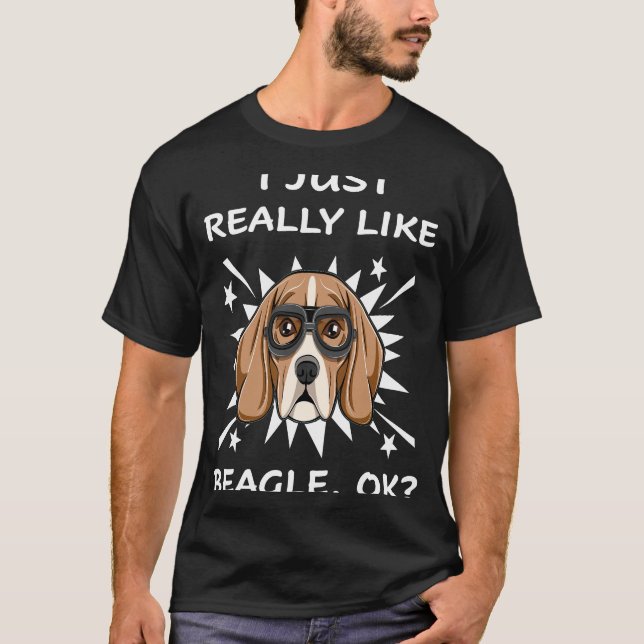 33 Jag bara Verkligen som Beagle T Shirt (Framsida)