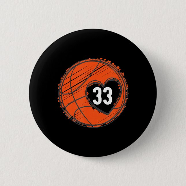 33 Nummer 33 - Baseboll Grafik som säger Boll Bbal Knapp (Framsida)