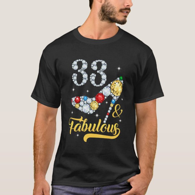 33 och uppmjukande 33:e födelsedagsskor 33 års Hög T Shirt (Framsida)