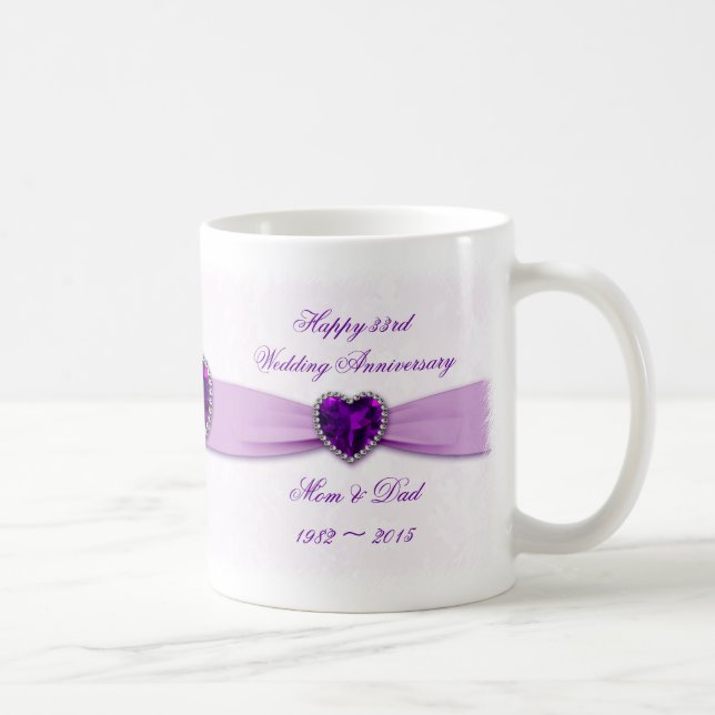 33rd bröllopsdagmugg för damast kaffemugg (Höger)