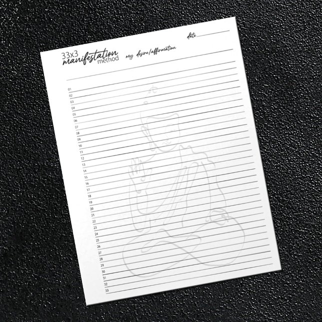 33x3 Manifestation Method, Law of attraktion Anteckningsblock (Skapare uppladdad)