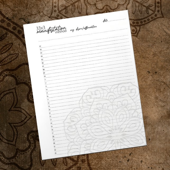 33x3 Manifestation Method, Law of attraktion Anteckningsblock (Skapare uppladdad)