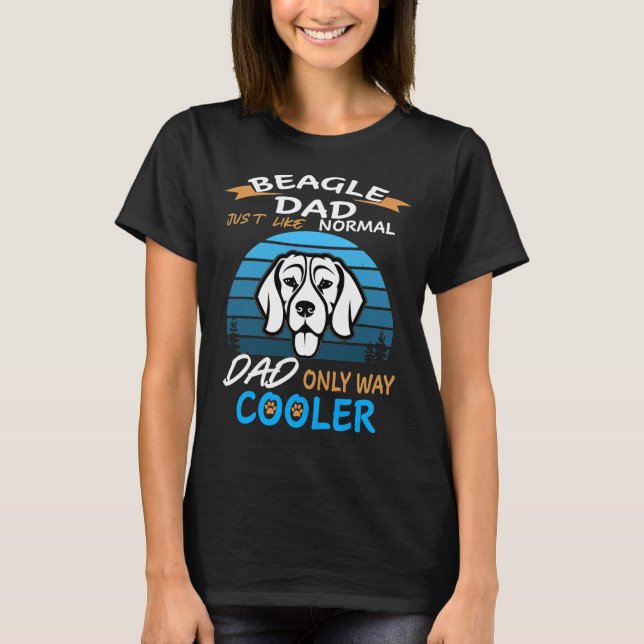 341 Pappa-Beagle Pappa Cooler T Shirt (Framsida)