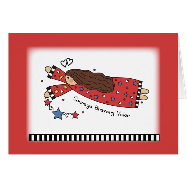 3438 Angel of Courage Hälsningskort (Framsidan Horizontal)