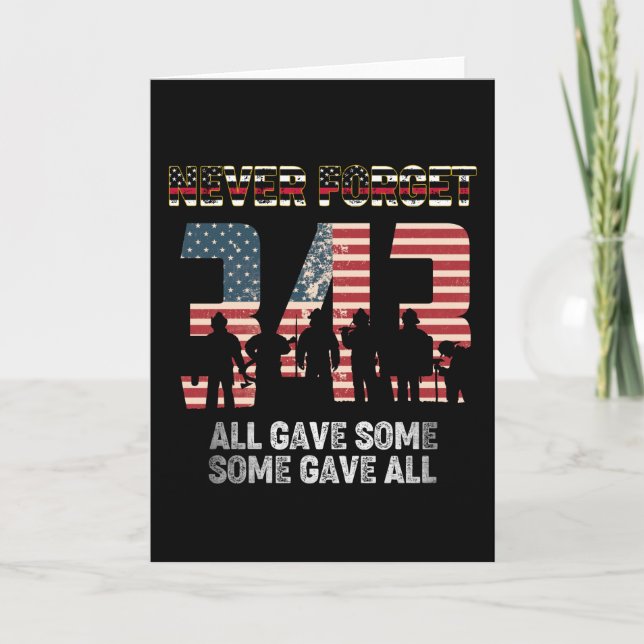 343 Firefighter glömmer aldrig att alla gav 21st Kort (Framsida)