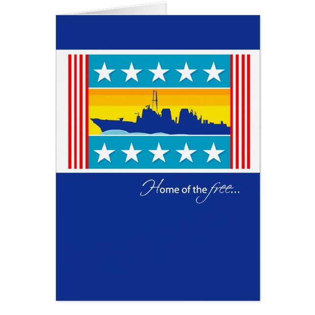 3442 Patriotic Naval Frakt Hälsningskort (Framsidan)