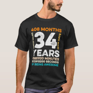 34 år gamla 408 månader gamla som Fantastisk 34 T Shirt