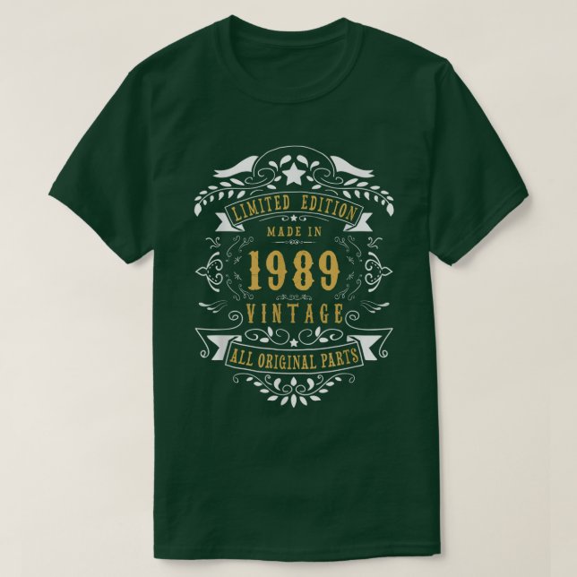 34 år gammal 34:e födelsedag född 1989 Manar W T Shirt (Design framsida)