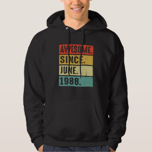 34 år gammal Fantastisk sedan juni 1988 34:e födel Hoodie