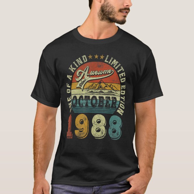 34 år gammal Fantastisk sedan oktober 1988 34:e få T Shirt (Framsida)