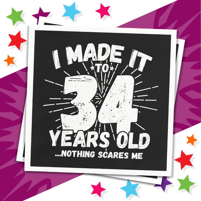 34 år gammalt sarkastiskt minne funny 34:e födelse pappersservett (Skapare uppladdad)