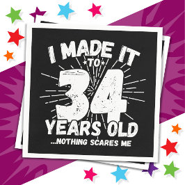 34 år gammalt sarkastiskt minne funny 34:e födelse pappersservett