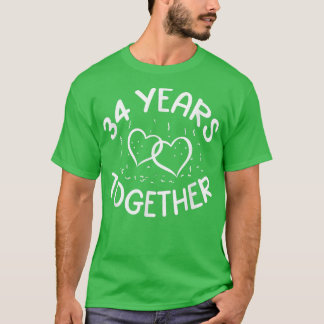 34 år Tillsammans 34-årsdagen Lycklig Make W T Shirt