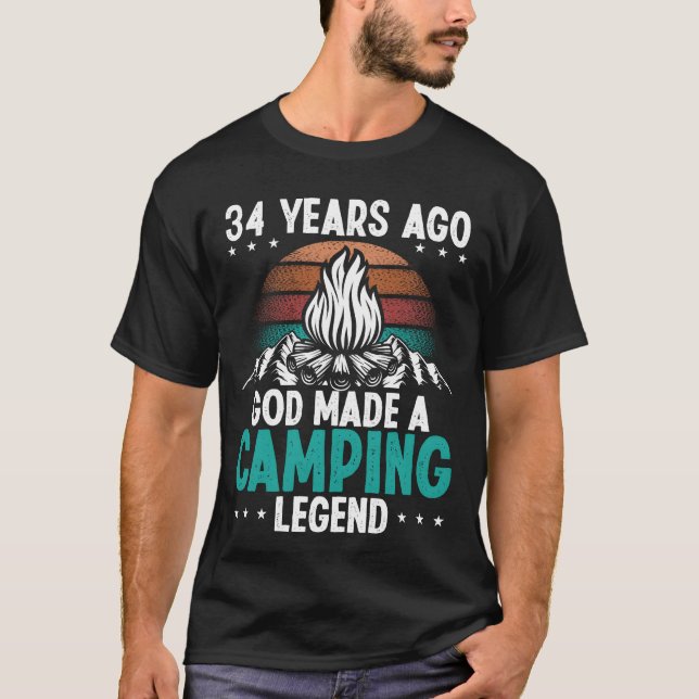 34-årig campinglegend Scout 34-årspresent Camper T Shirt (Framsida)