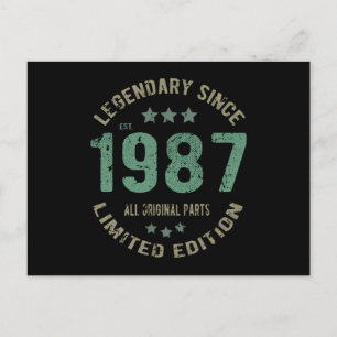34 års ålder från dagen 1987, sedan 34:e födelseda vykort