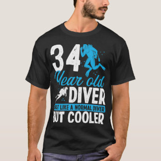 34 års Dyka Diver Snorkel 34 födelsedag T Shirt