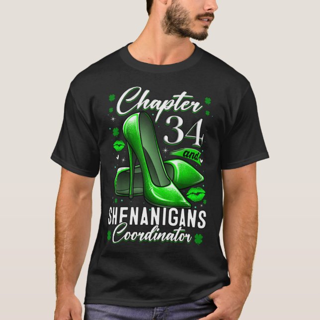 34 års gammal St Patrick-Day Shenanigans Coordina T Shirt (Framsida)