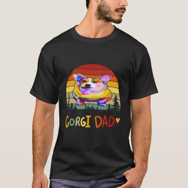 34 Corgi Pappa Corgi T Shirt (Framsida)