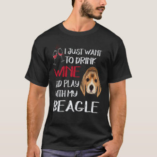 34 Drick Vin Och Lek Med Min Beagle T Shirt
