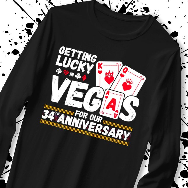 34:e Bröllop-årsdagen - Par Las Vegas Resa T Shirt (Skapare uppladdad)
