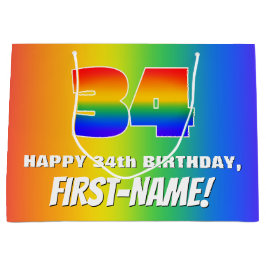 34:e födelsedag: färgfull, Roligt Rainbow Mönster