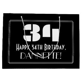 34:e födelsedagen ~ Art Deco Inspired Titta "34" +