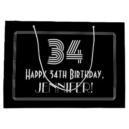 34:e födelsedagen - Art Deco Inspired Titta "34" o