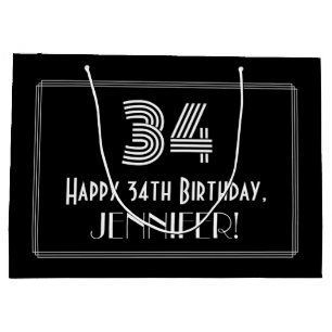 34:e födelsedagen - Art Deco Inspired Titta "34" o