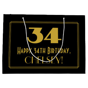 34:e födelsedagen - Art Deco Inspired Titta "34" o