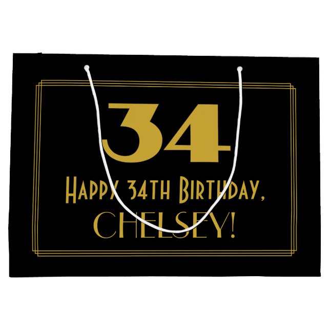 34:e födelsedagen - Art Deco Inspired Titta "34" o (Baksidan)