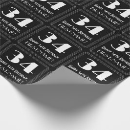 34:e födelsedagen - Art Deco Inspired Titta "34", Presentpapper