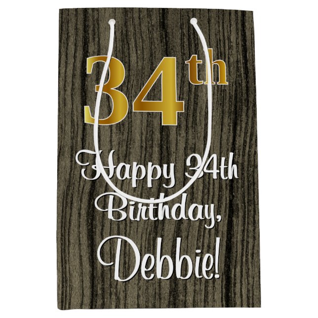 34:e födelsedagen: Elegant Faux Guld look #, Faux  (Framsidan)