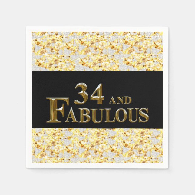 34:e födelsedagen pappersservett (Framsidan)