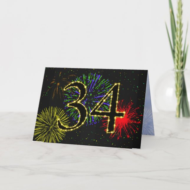 34:e Födelsedagsfest inbjudan (Framsida)