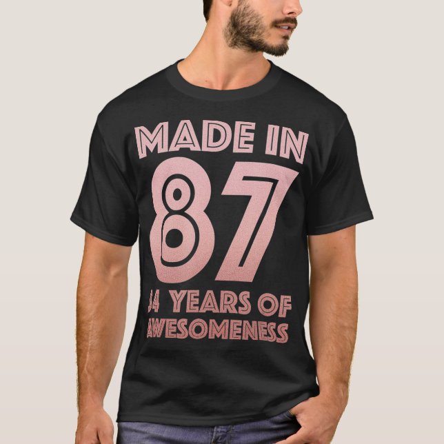 34:e födelsedagskalkanten man Woman 34-årig son T Shirt (Framsida)