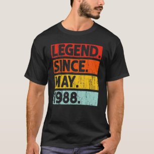 34:e födelsedagslätten sedan maj 1988 34 år gammal t shirt