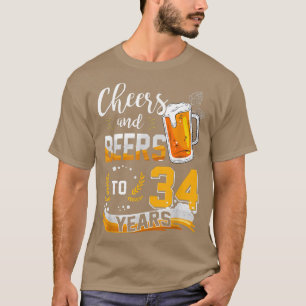 34:e födelsedagstjuren och Öl till 34 år födda i T Shirt