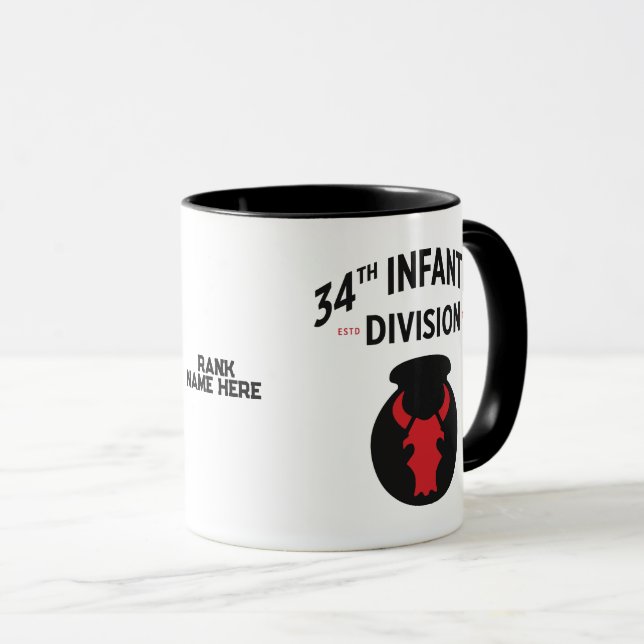 34:e infanteridivisionen mugg (Framsida höger)