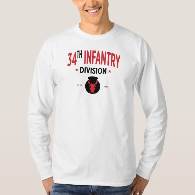 34:e infanteridivisionen - USA:s militära Long T Shirt (Framsida)