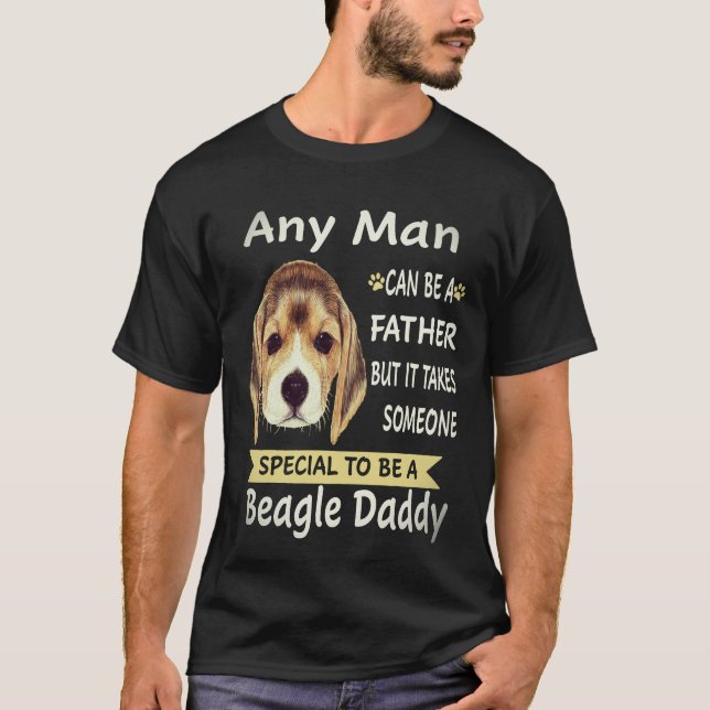 34 Varje Man - Beagle Pappa Beagle T Shirt (Framsida)