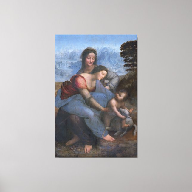 34x51 Virgin och Child med Saint Anne Canvastryck (Framsida)